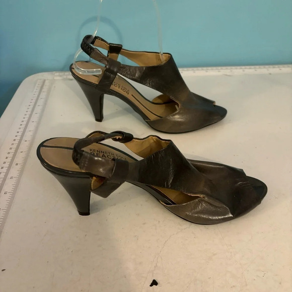 Kenneth Cole reaction sling back ombré grey leather heels in size 7.5 - Picture 6 of 12